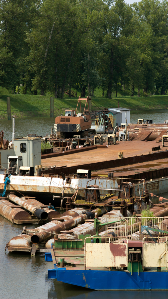 Scrap Barge for Sale waiting for current local scrap metal prices