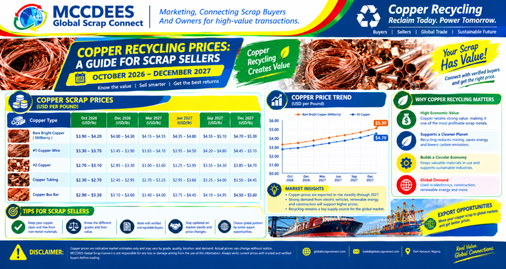 Copper is one of the most valuable metals in the recycling industry. It is important to pay close attention to copper recycling prices and grades